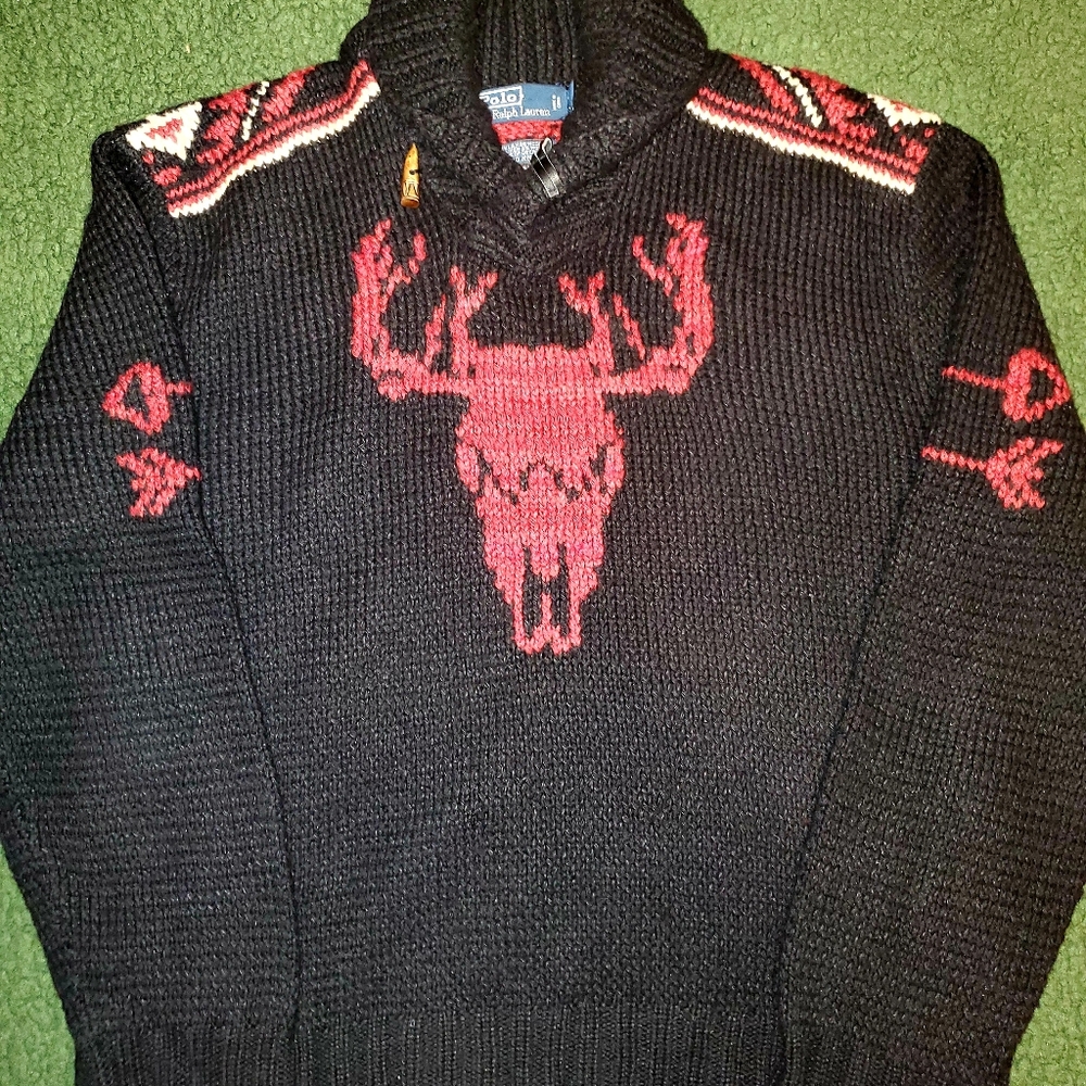 Polo Ralph Lauren carcass and arrow shawl sweater